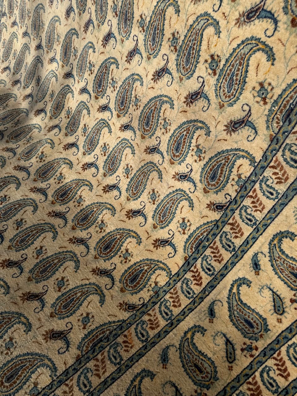 Rug Keshan 380x275 cm, beige, wool, Iran, 1960s. - 181974