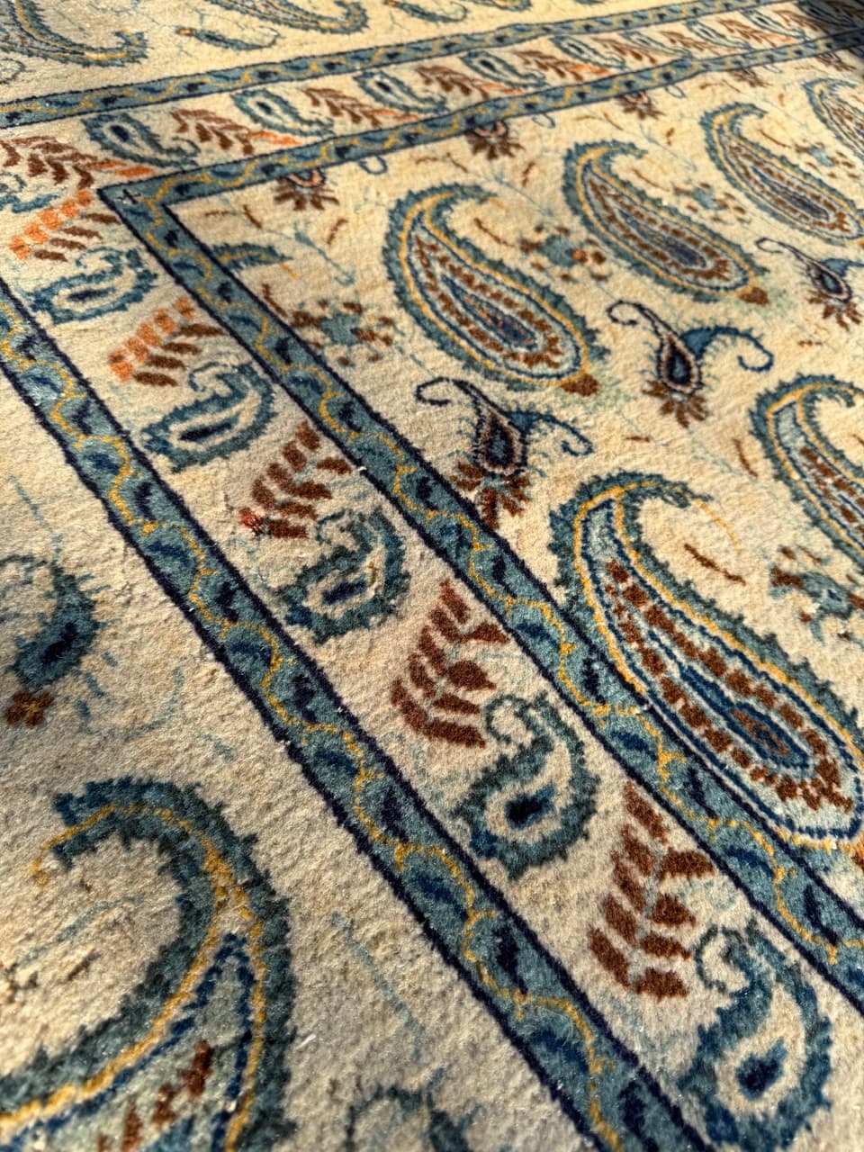 Rug Keshan 380x275 cm, beige, wool, Iran, 1960s. - 181971