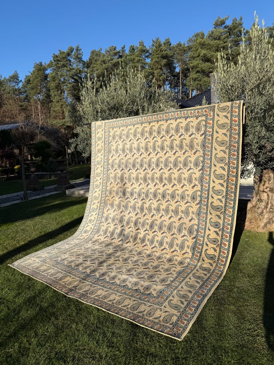 Rug Keshan 380x275 cm, beige, wool, Iran, 1960s. - 181963