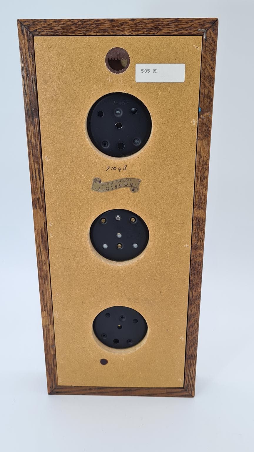 Stacja pogodowa, brązowy ciemny, drewno mosiądz, Holandia, lata 70. - 181998