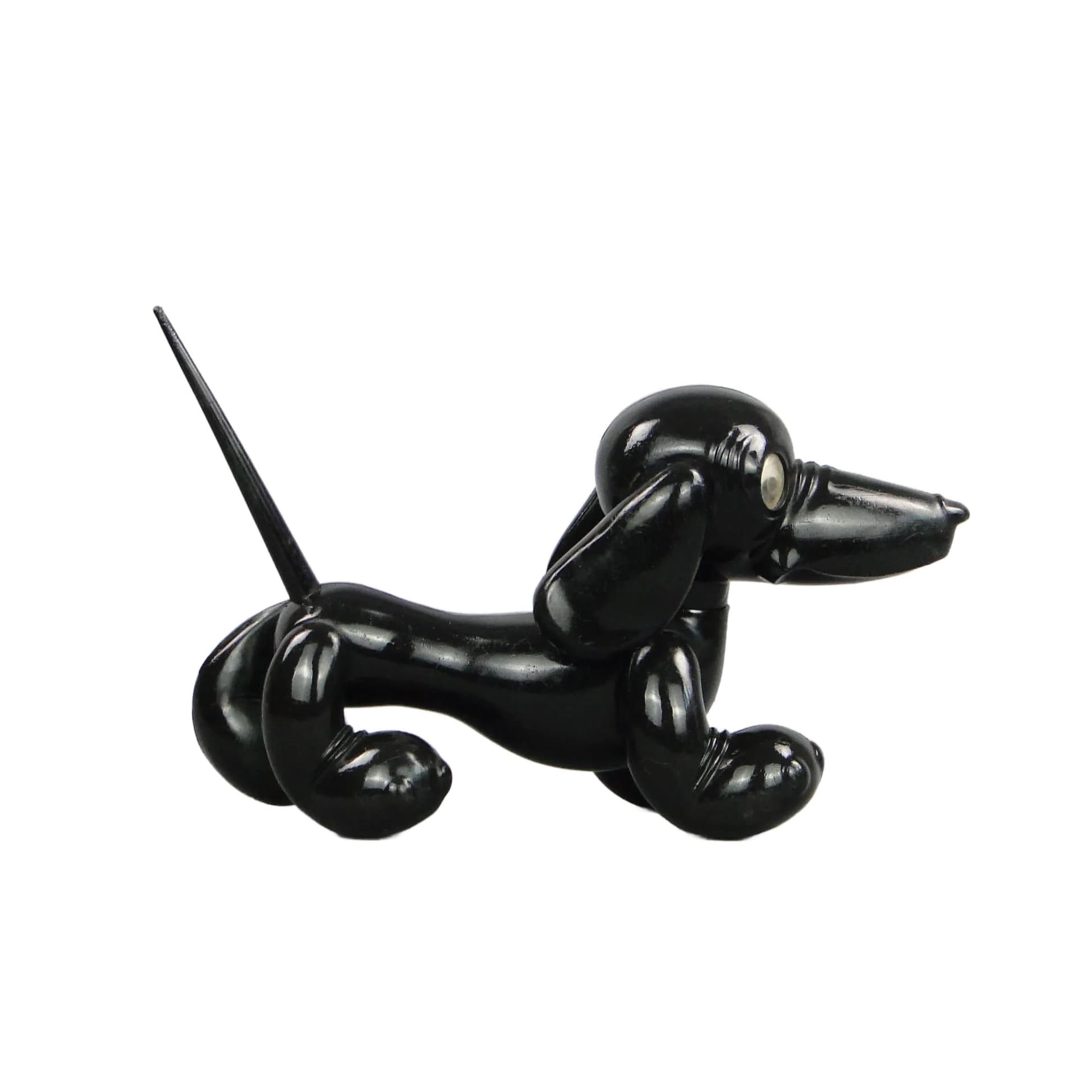 Dachshund toy, black, plastic, Poland, 1970s