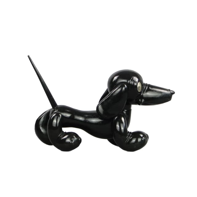 Dachshund toy, black, plastic, Poland, 1970s - DIMENSION