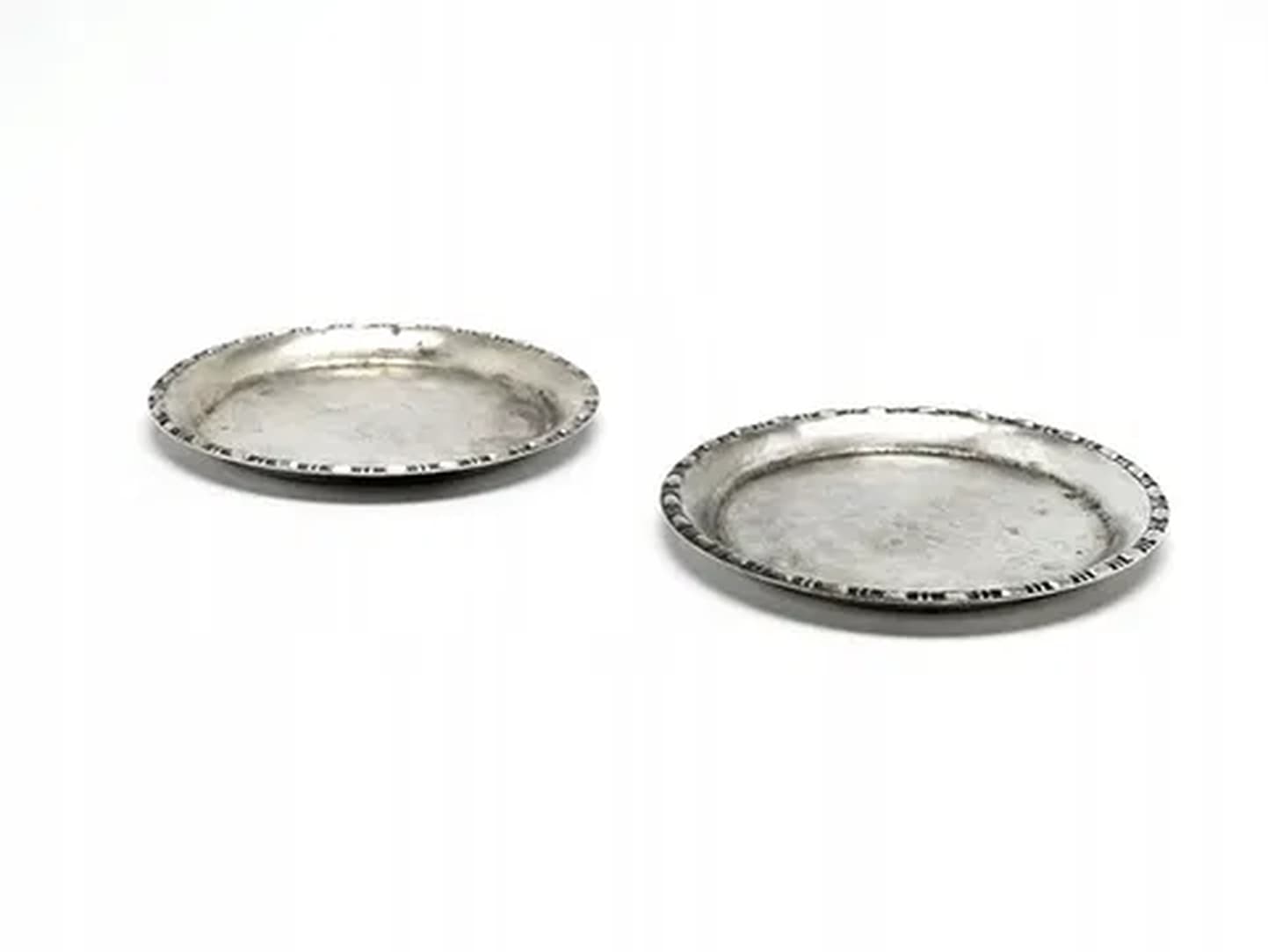 Para podstawek pod gorące szklanki Modernizm, mosiądz srebrzony, HEFRA, Polska, lata 70. - 182050