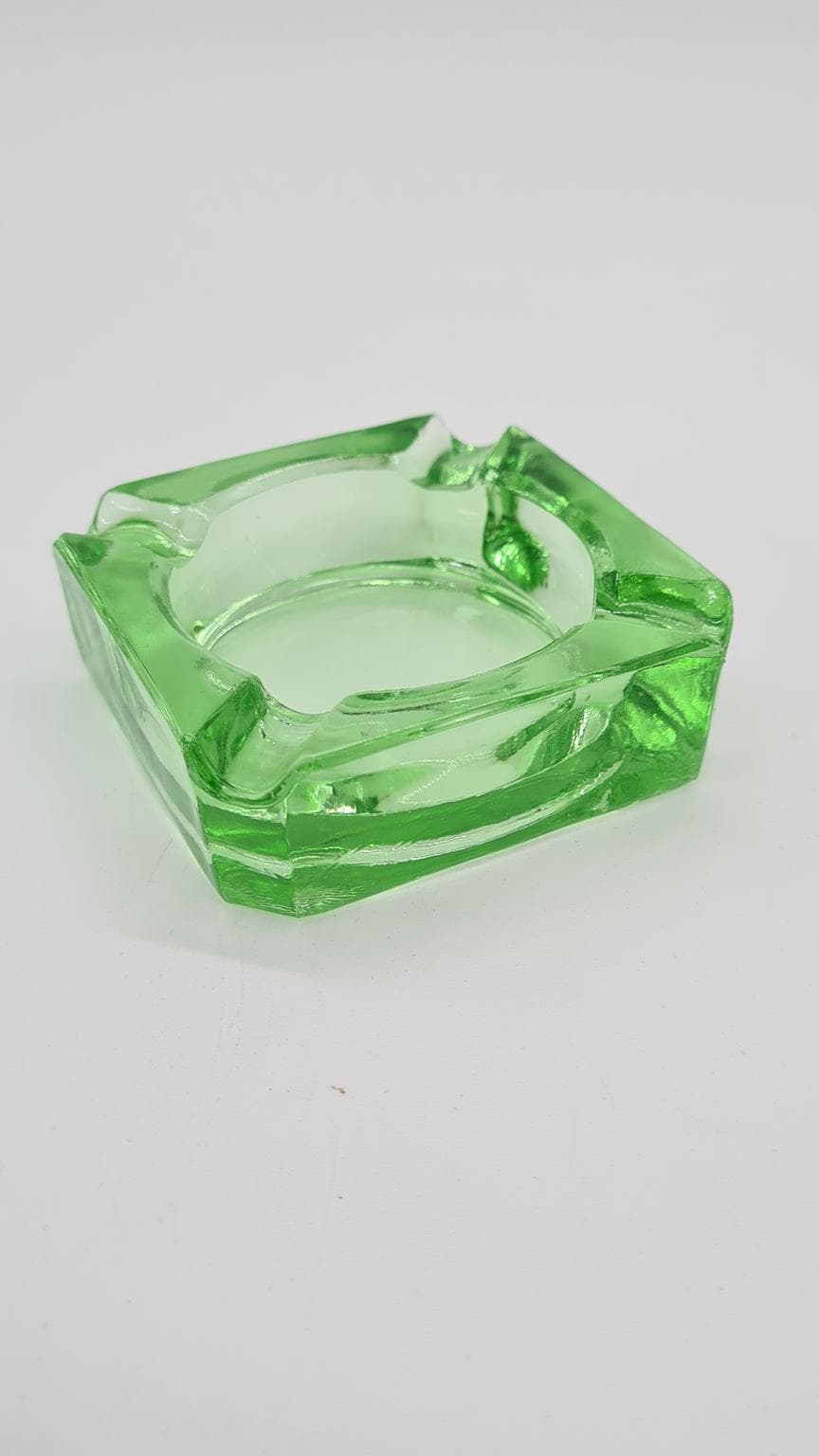 Popielniczka, Mid-Century Modern, szkło zielone, lata 60. - 182042