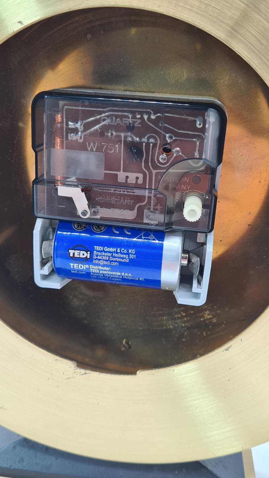 Zegar stołowy Condor, złoty, czarny, Szwajcaria, lata 60. - 182100