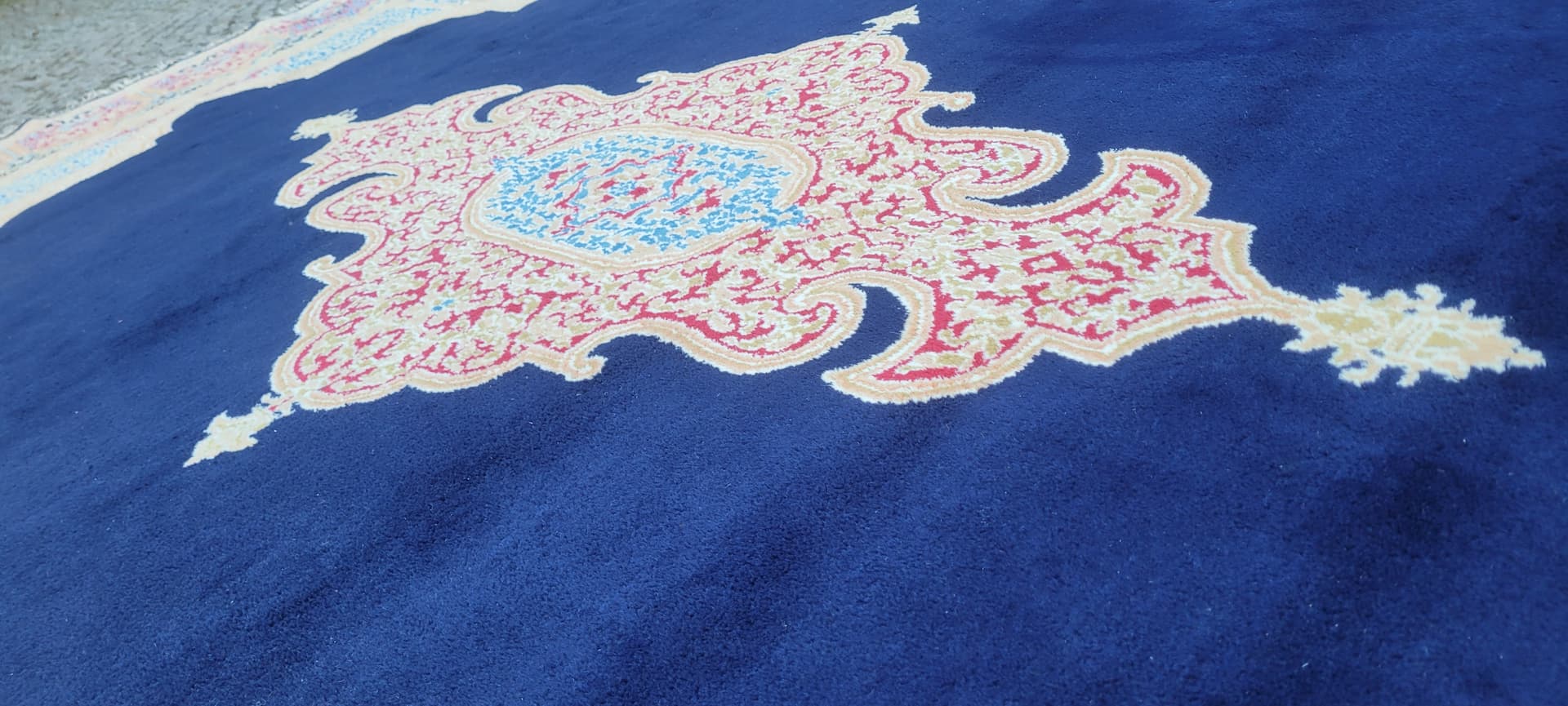 Carpet Kerman Lavar 298x440 cm, navy blue, wool cotton, Iran, early 20th c. - 182133