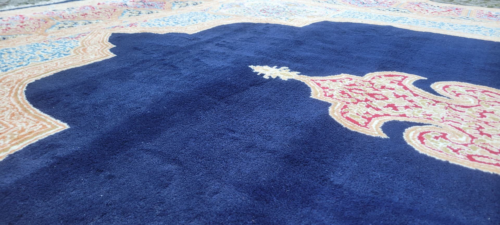 Carpet Kerman Lavar 298x440 cm, navy blue, wool cotton, Iran, early 20th c. - 182138