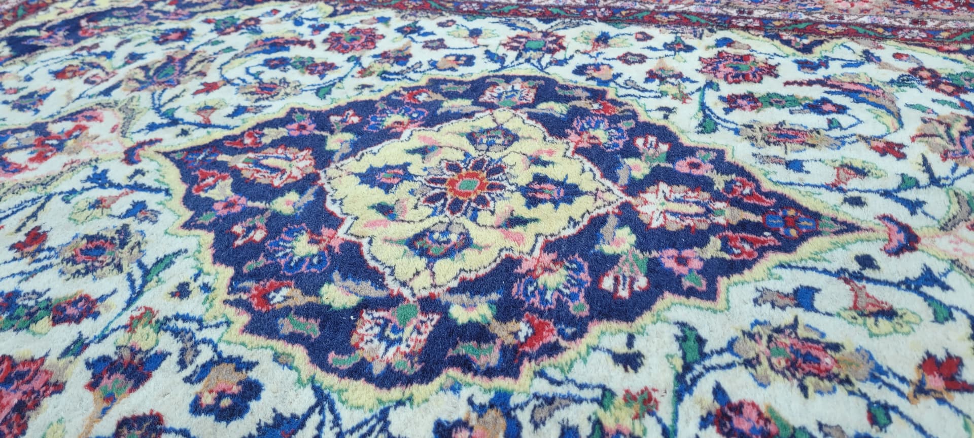 Dywan Ghom 193x128 cm, multikolor, wełna, Pakistan, lata 90. - 182152