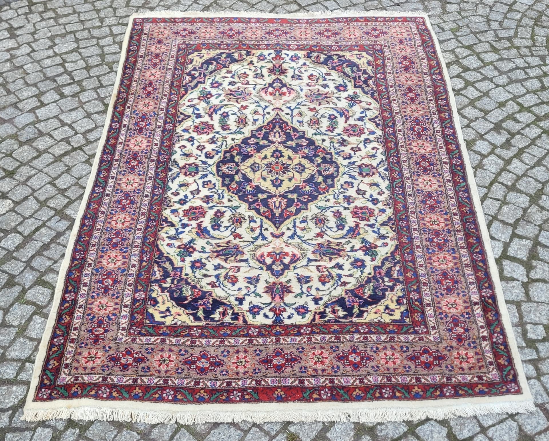 Dywan Ghom 193x128 cm, multikolor, wełna, Pakistan, lata 90. - 182143