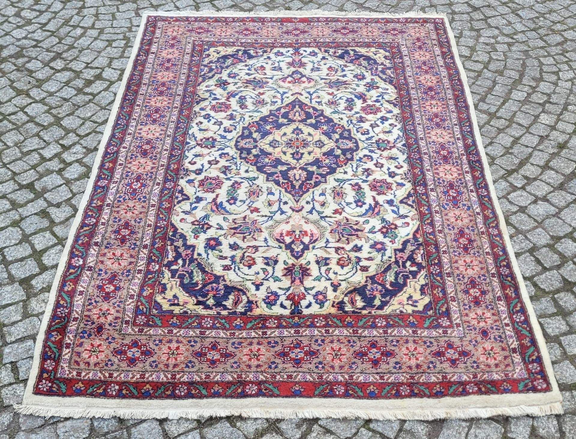 Dywan Ghom 193x128 cm, multikolor, wełna, Pakistan, lata 90. - 182145