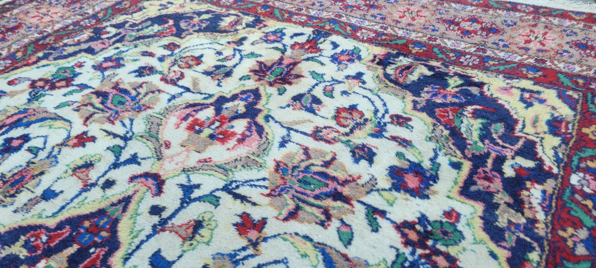 Dywan Ghom 193x128 cm, multikolor, wełna, Pakistan, lata 90. - 182153