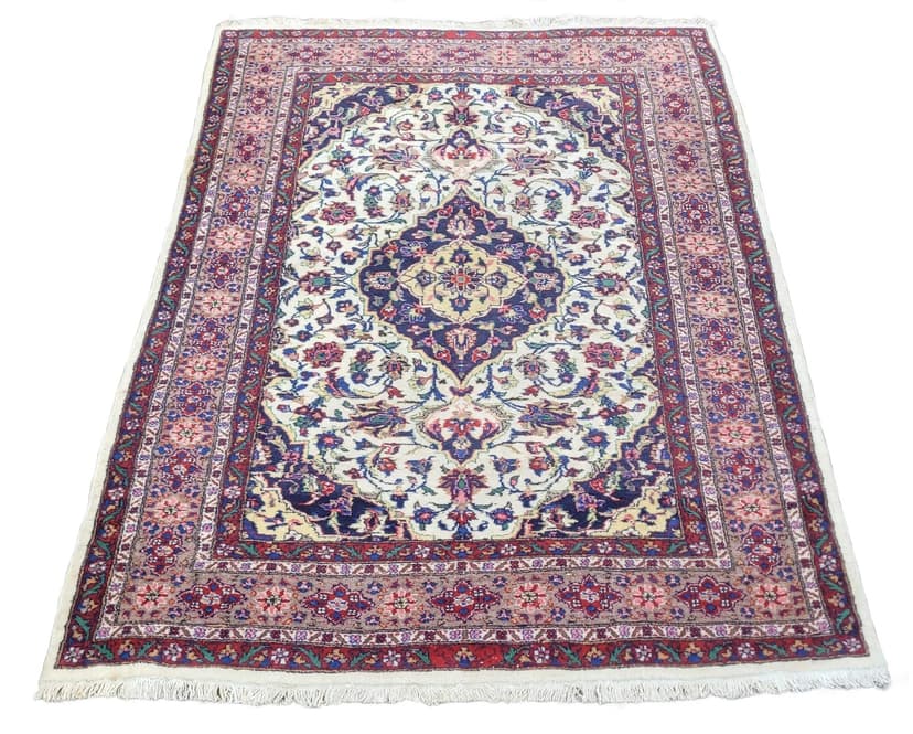 Dywan Ghom 193x128 cm, multikolor, wełna, Pakistan, lata 90.