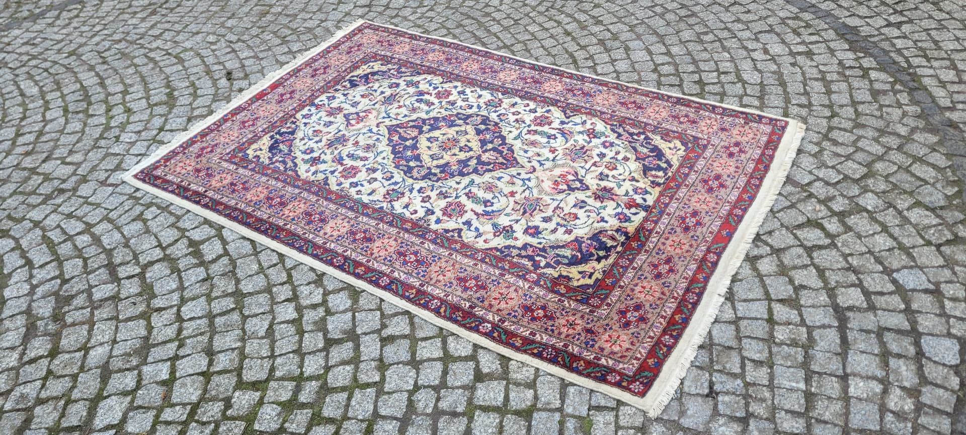 Dywan Ghom 193x128 cm, multikolor, wełna, Pakistan, lata 90. - 182155