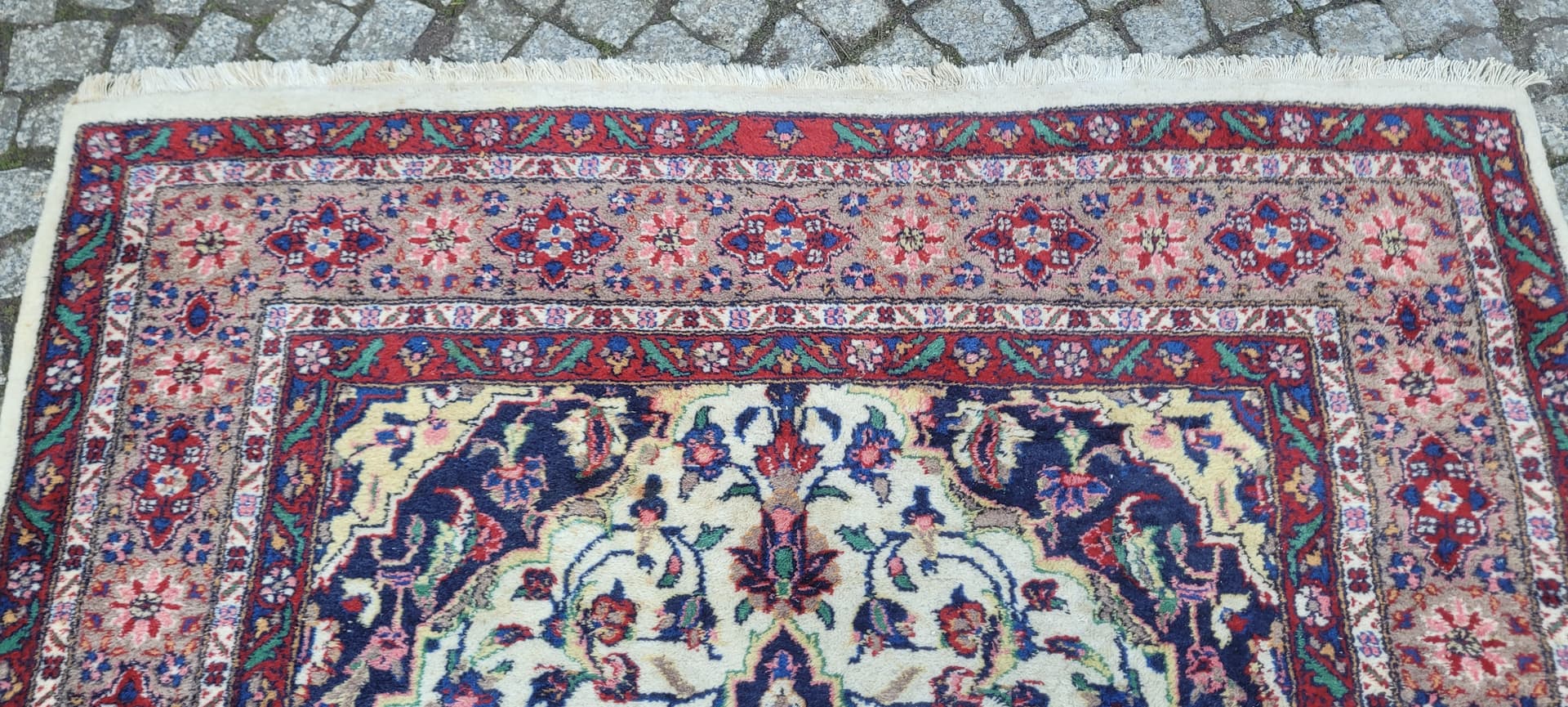 Dywan Ghom 193x128 cm, multikolor, wełna, Pakistan, lata 90. - 182148