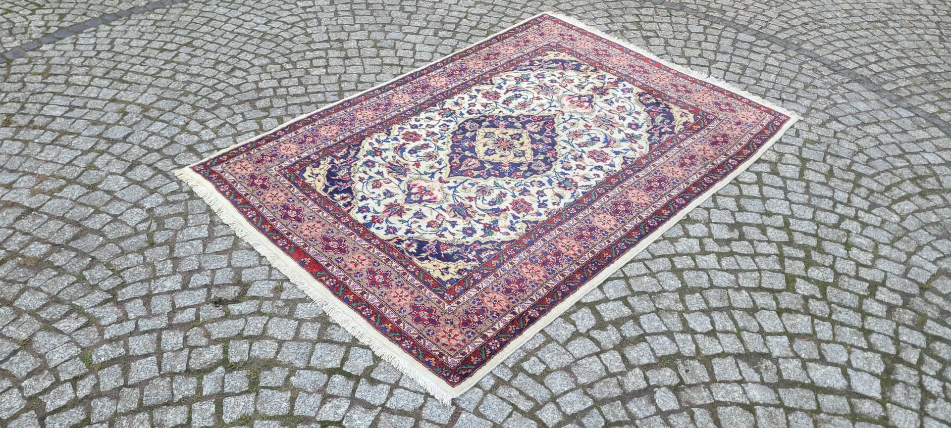 Dywan Ghom 193x128 cm, multikolor, wełna, Pakistan, lata 90. - 182144