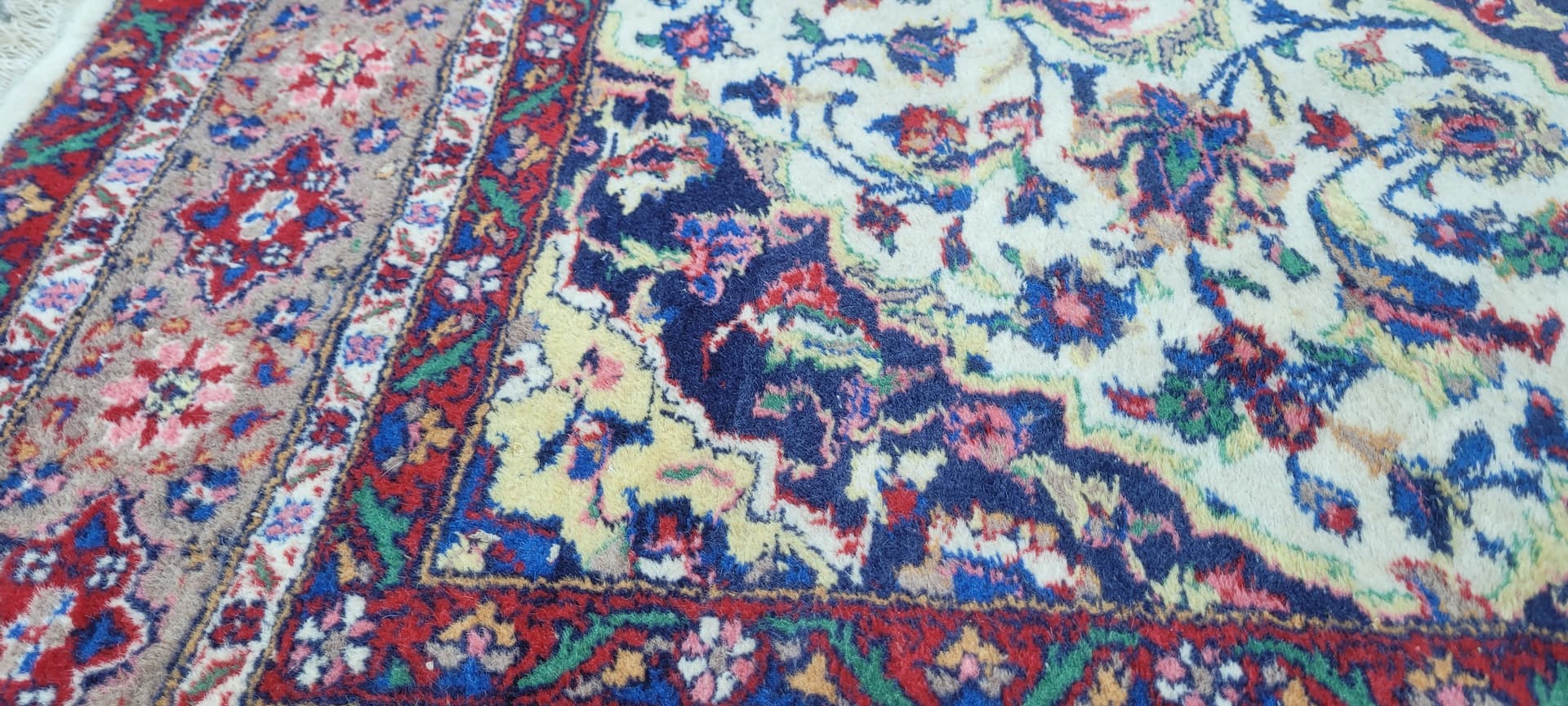 Dywan Ghom 193x128 cm, multikolor, wełna, Pakistan, lata 90. - 182154