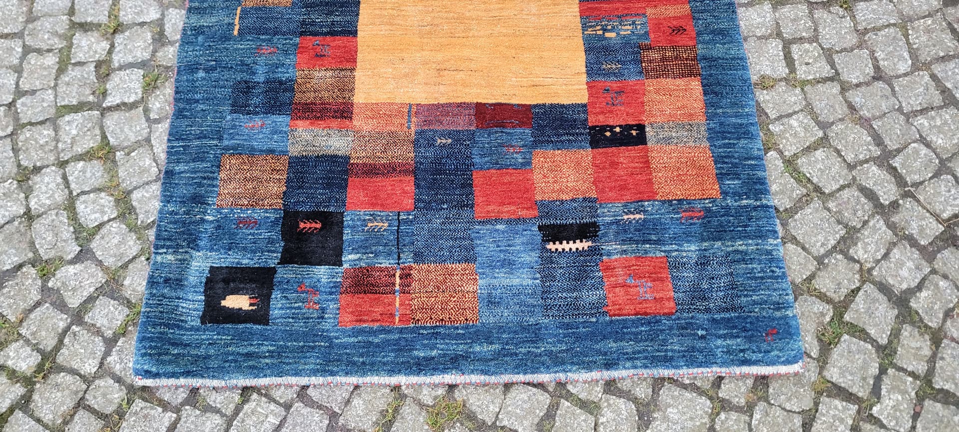 Dywan Lori Gabbeh 150x100 cm, multikolor, wełna, Iran, lata 60. - 182256