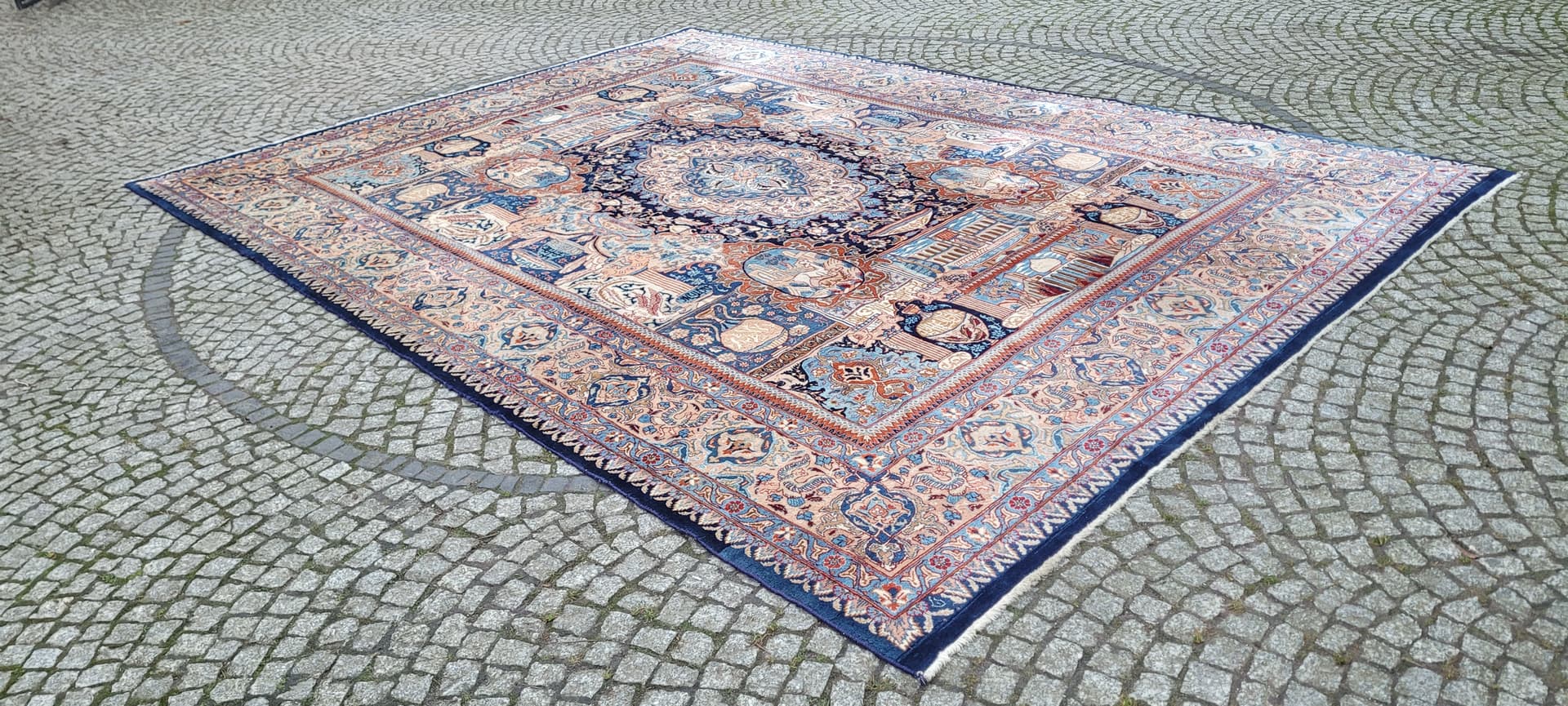 Dywan Kaszmar 300x400 cm, granatowy, wełna, Iran - 182265