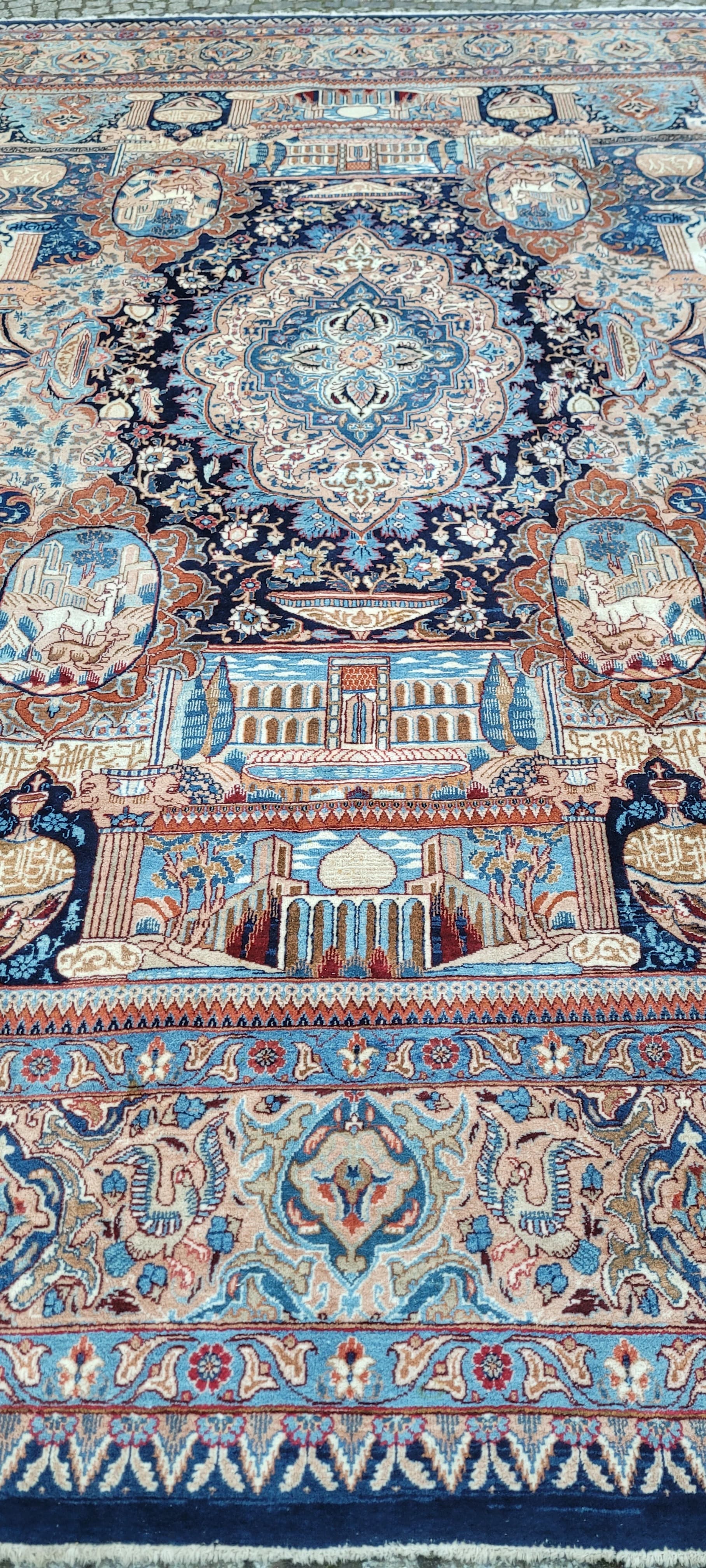 Dywan Kaszmar 300x400 cm, granatowy, wełna, Iran - 182264