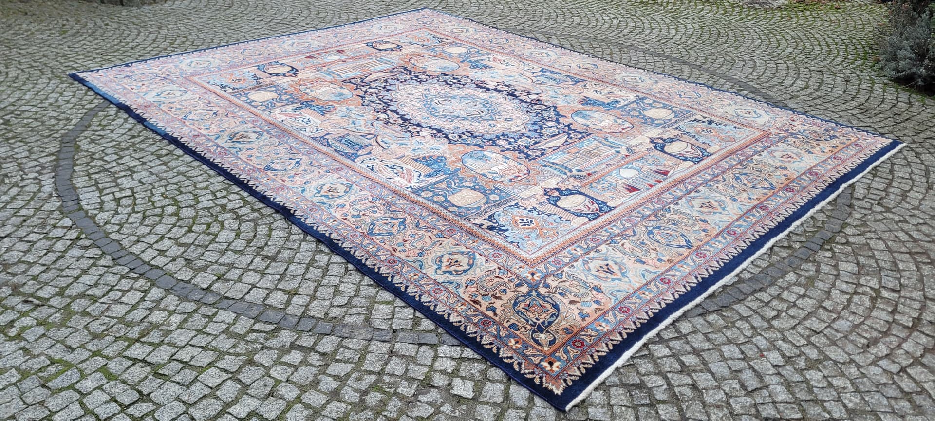 Dywan Kaszmar 300x400 cm, granatowy, wełna, Iran - 182266