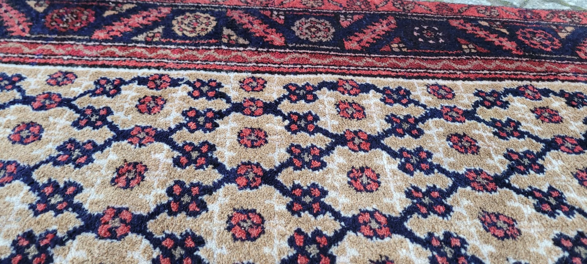 Runner Hamadan 397x94 cm, ivory wool, Iran, 1920s - 182274