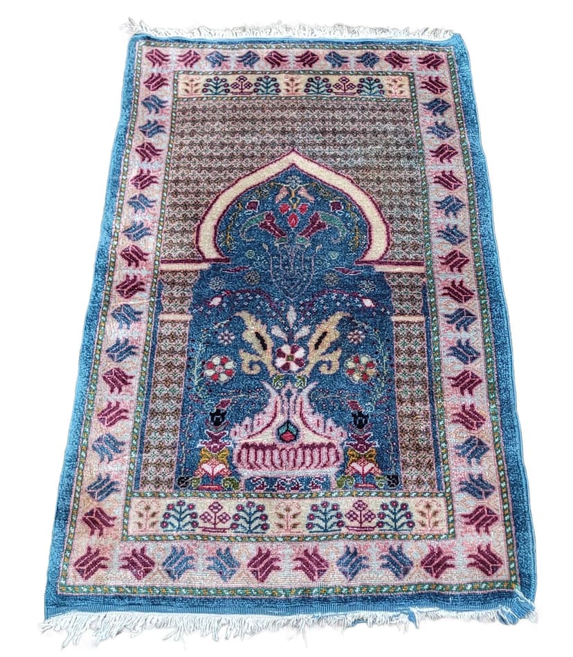 Dywan orientalny 102x56cm, multikolor, jedwab, Tunezja, lata 60.