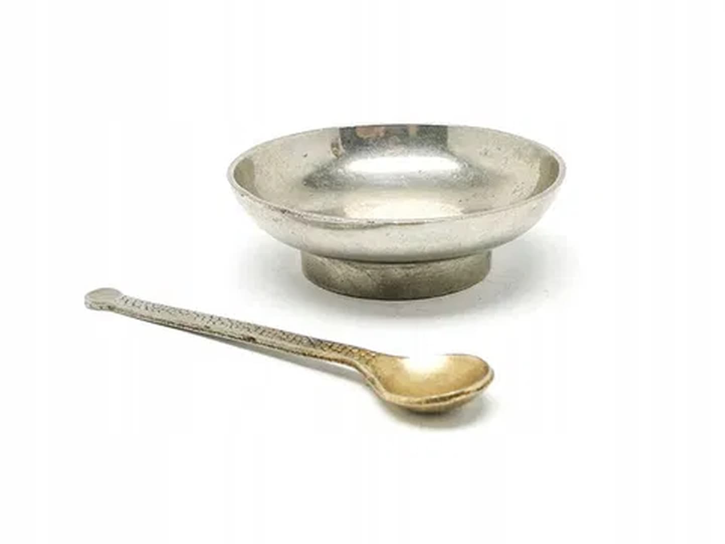 Solniczka Art Deco, mosiądz niklowany, Krupp-Berndorf, Niemcy, lata 30. - 182805