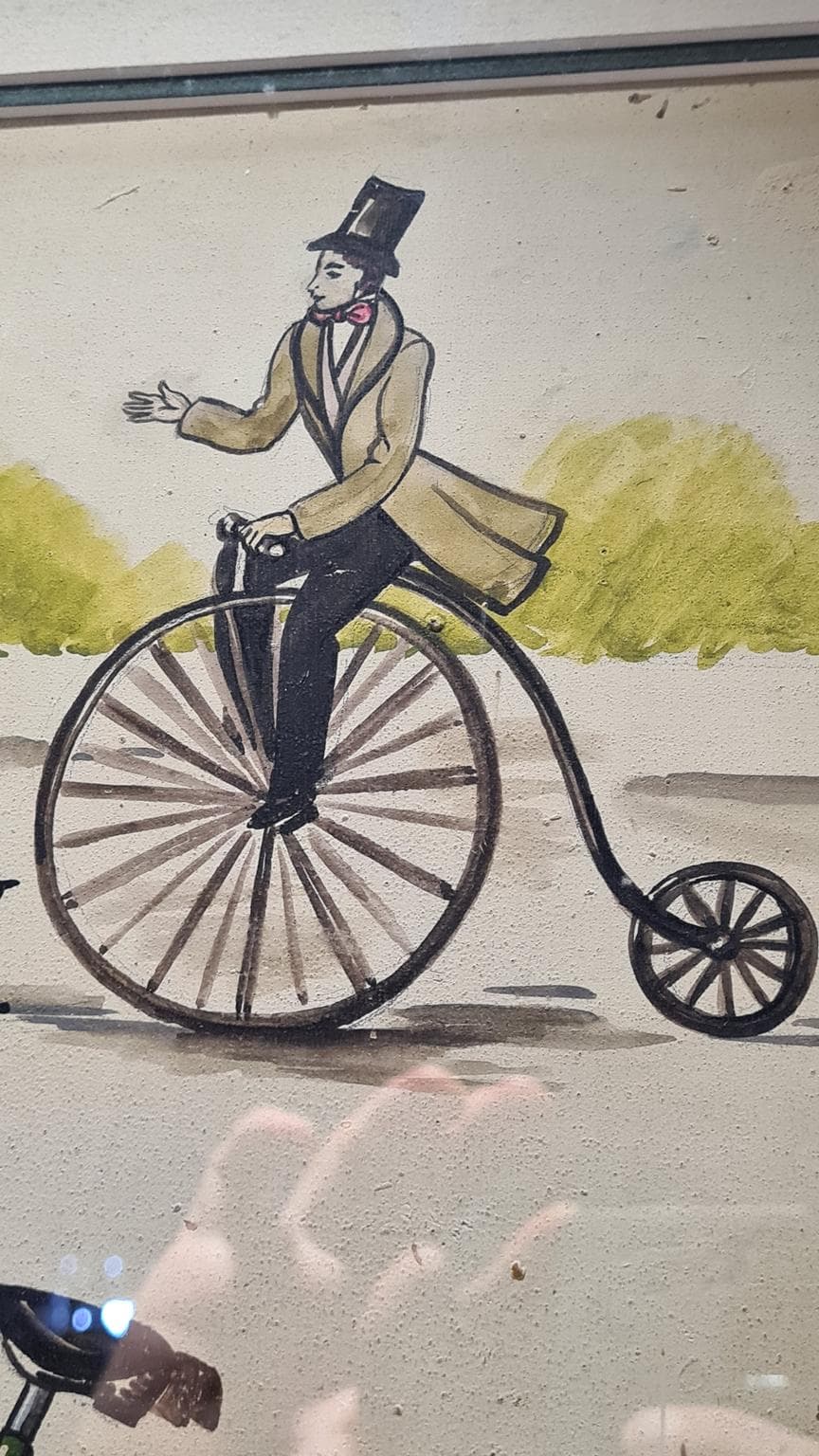 Plakat rowerowy Art Nouveau, zielony, Holandia, lata 70. - 182845