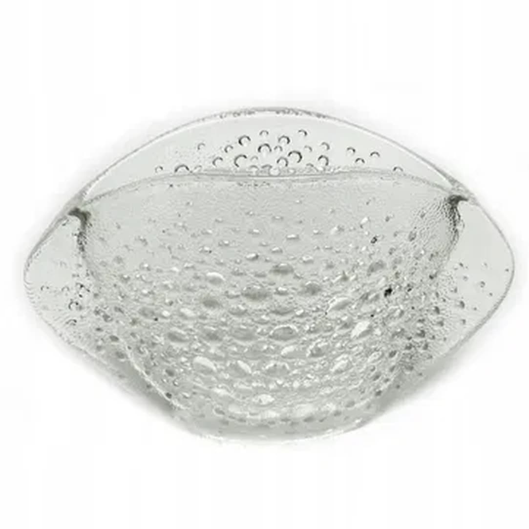 Wazon Asteroid, mid-century modern, szkło prasowane transparentne, proj. J. S. Drost, Ząbkowice, Polska, lata 70. - 182953