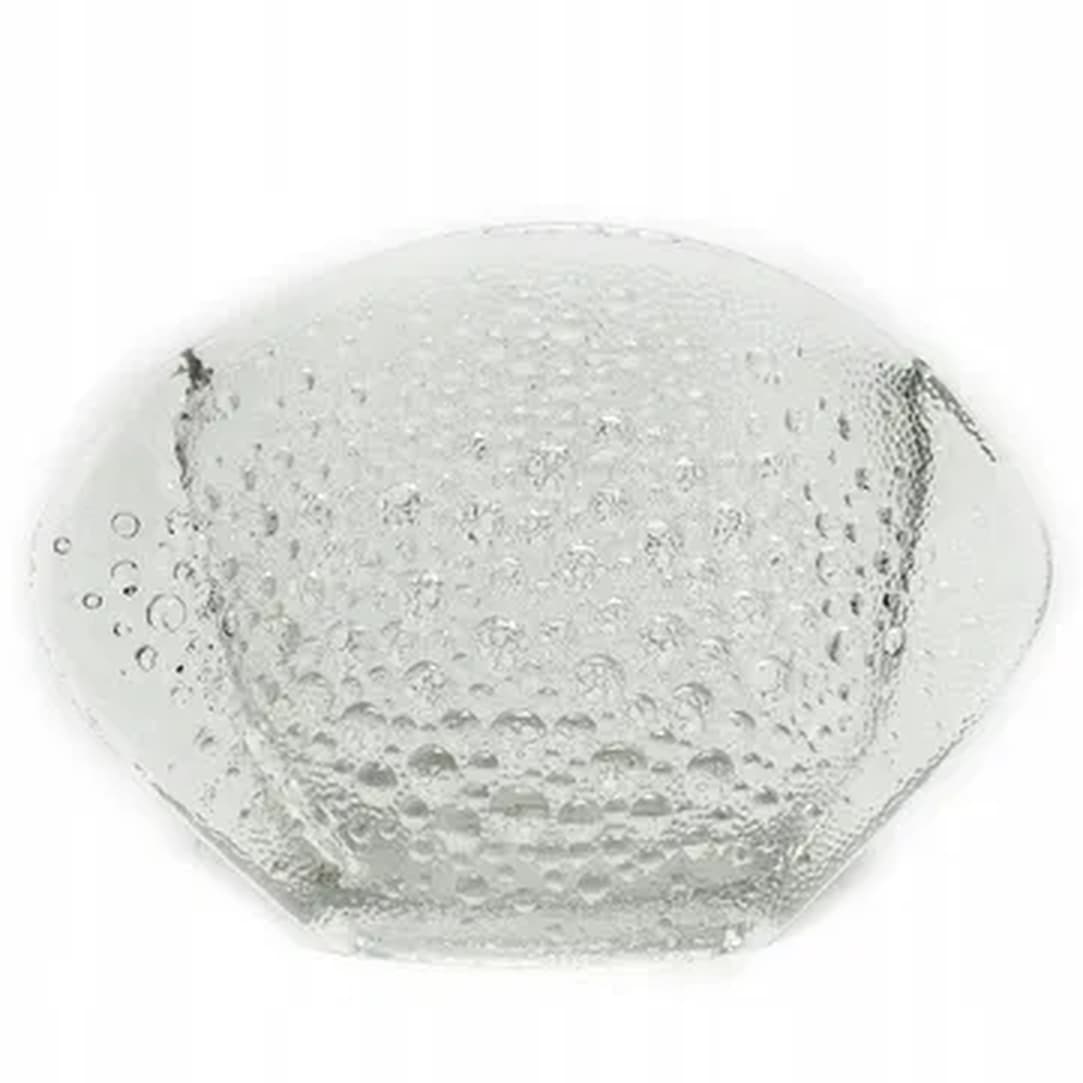 Wazon Asteroid, mid-century modern, szkło prasowane transparentne, proj. J. S. Drost, Ząbkowice, Polska, lata 70.