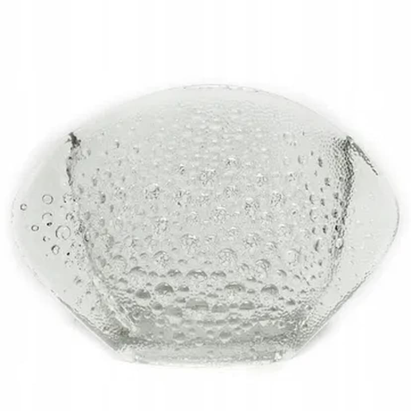 Wazon Asteroid, mid-century modern, szkło prasowane transparentne, proj. J. S. Drost, Ząbkowice, Polska, lata 70.