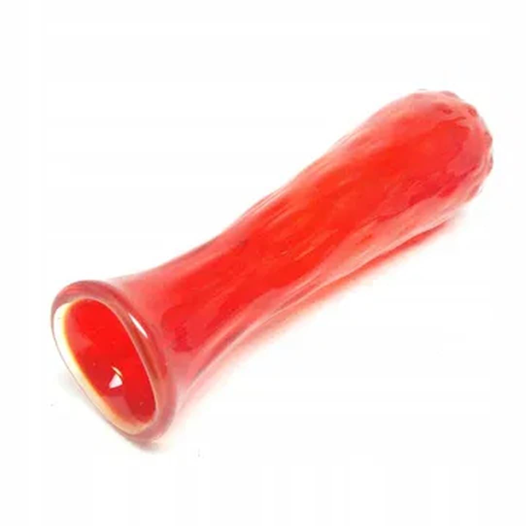 Wazon Fasolka, Mid-century modern, szkło czerwone, Ząbkowice, Polska, lata 70. - 183033