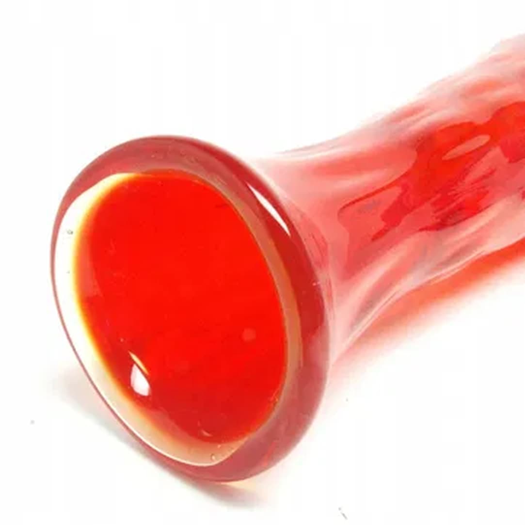 Wazon Fasolka, Mid-century modern, szkło czerwone, Ząbkowice, Polska, lata 70. - 183034