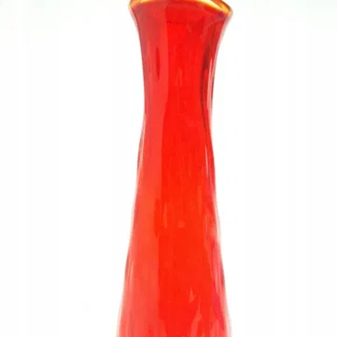 Wazon Fasolka, Mid-century modern, szkło czerwone, Ząbkowice, Polska, lata 70. - 183030