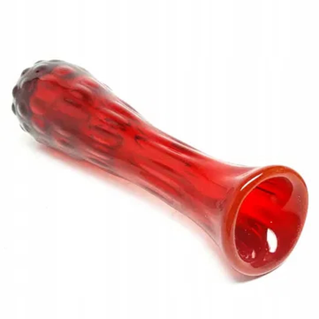 Wazon Fasolka, Mid-century modern, szkło czerwone, Ząbkowice, Polska, lata 70. - 183049