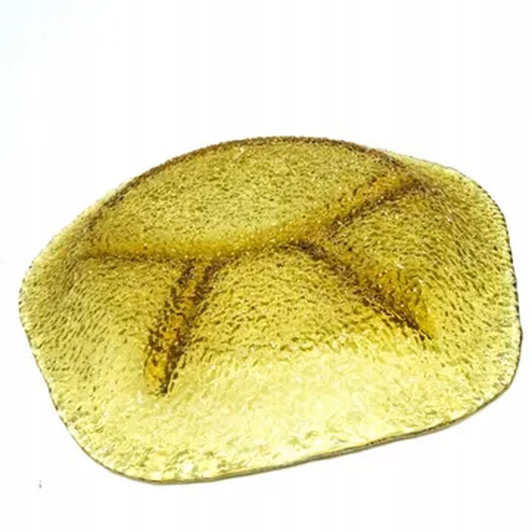 Patera na przystawki, mid-century modern, szkło żółte, proj. J. Drost, Ząbkowice, Polska, lata 70. - 183110