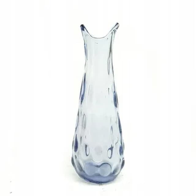 Wazon Fasolka, mid-century modern, szkło niebieskie, Ząbkowice, Polska, lata 70. - WYMIARY