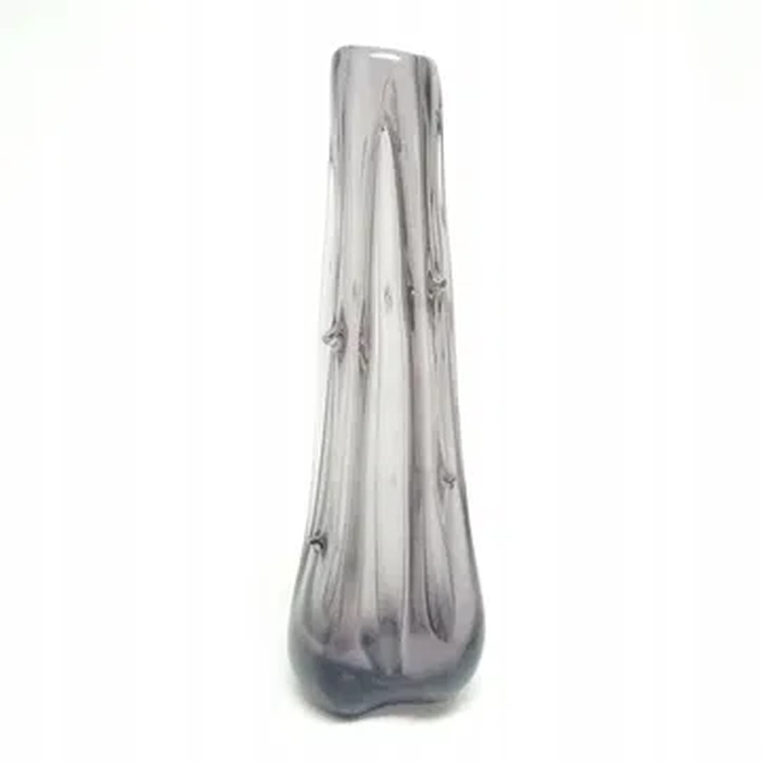 Wazon Fasolka, Mid-century modern, szkło transparentne, Ząbkowice, Polska, lata 70. - 183214