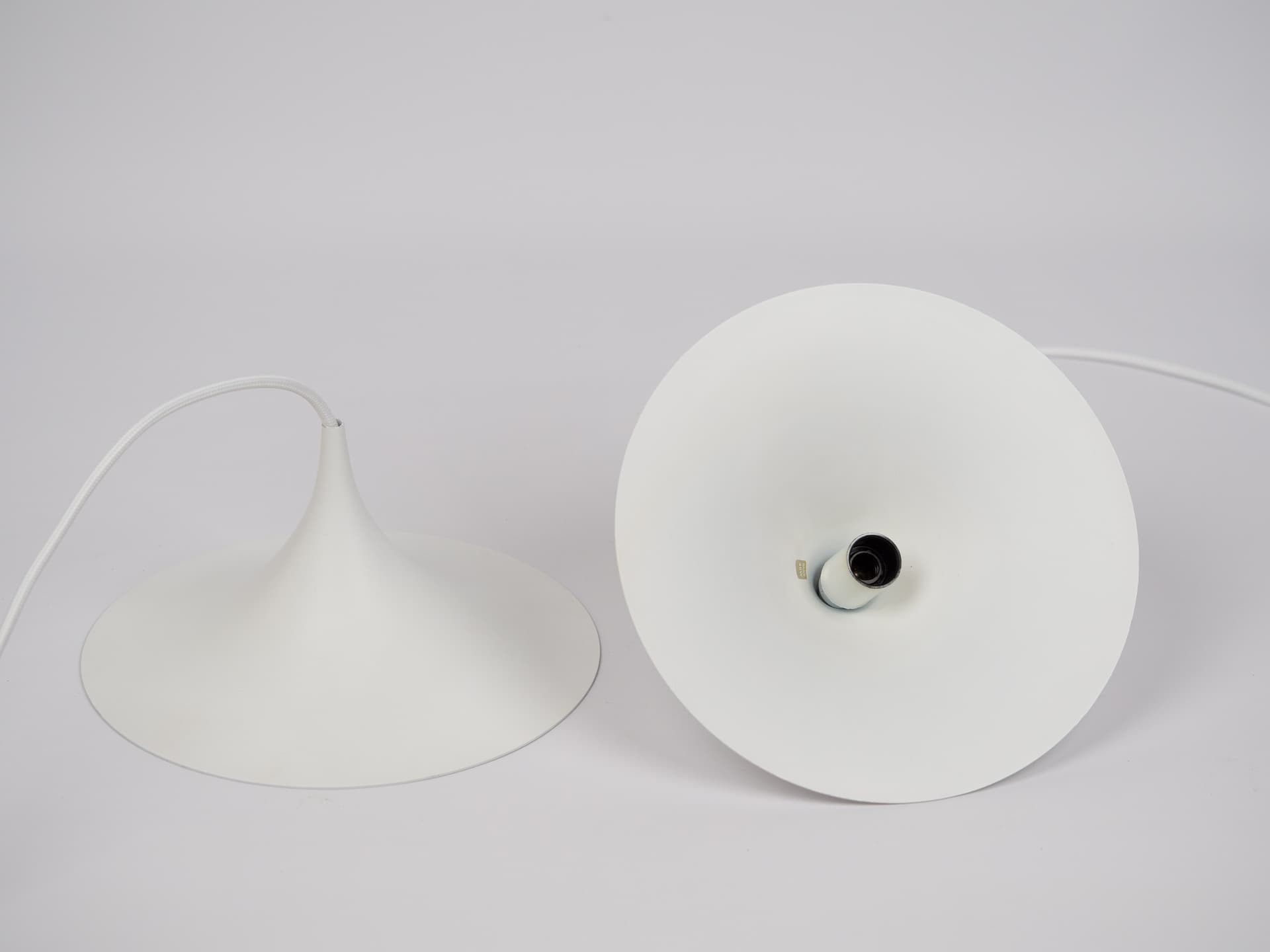 Para lamp Semi, biały, proj. C. Bonderup, T. Thorup, Fog & Mørup, Dania, lata 60. - 183268