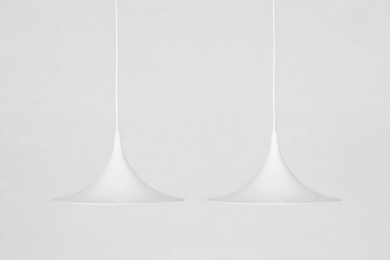 Para lamp Semi, biały, proj. C. Bonderup, T. Thorup, Fog & Mørup, Dania, lata 60. - 183269