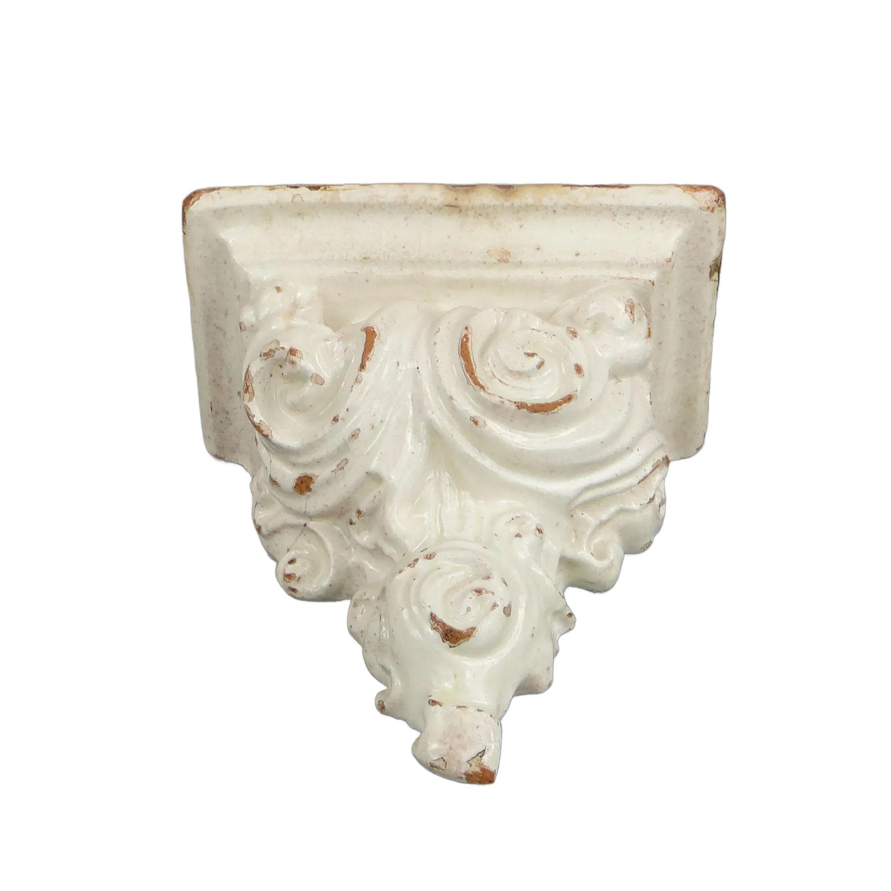 Wall Console, Eclectic, Ivory White Ceramics, Poland, 19th c.