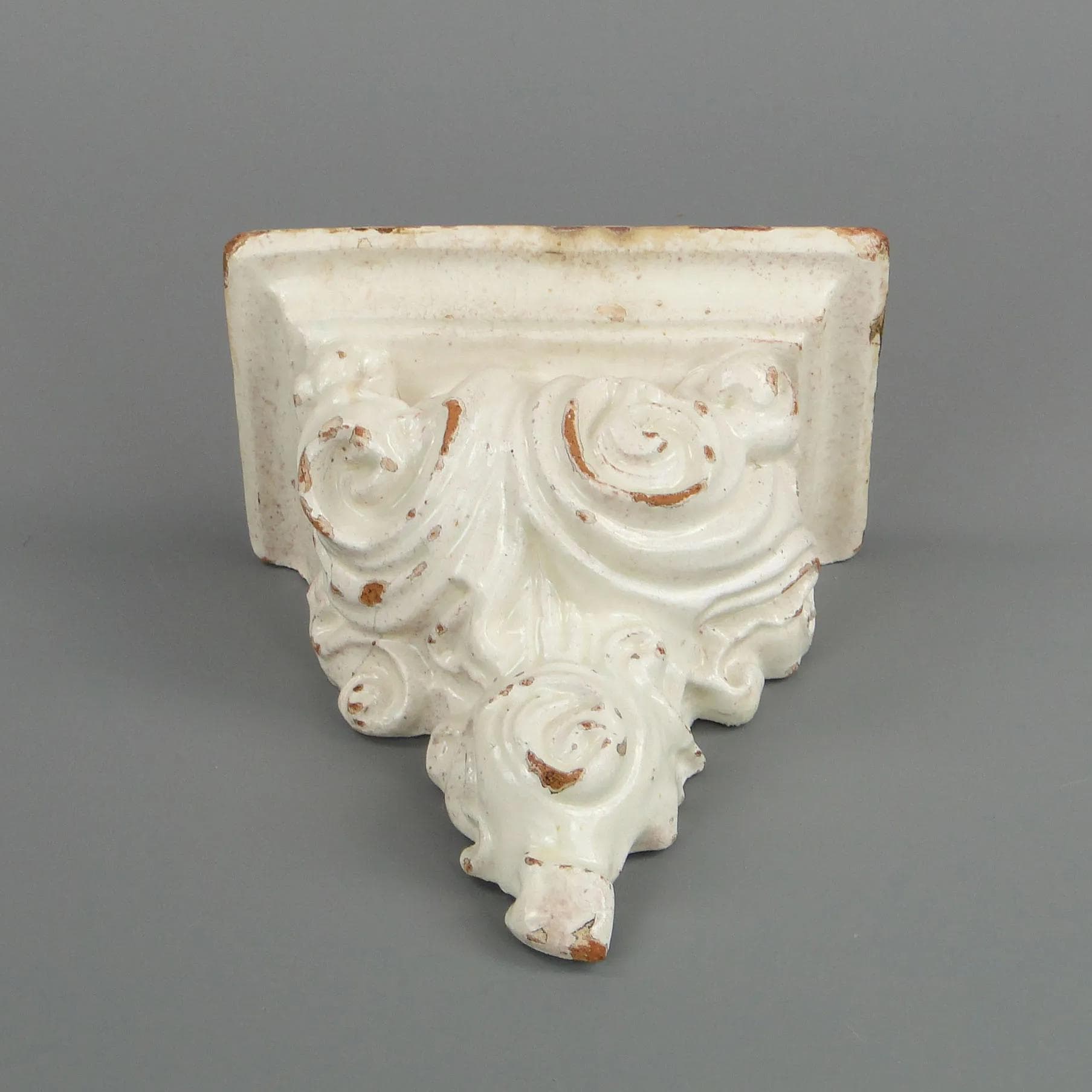 Wall Console, Eclectic, Ivory White Ceramics, Poland, 19th c. - 12836