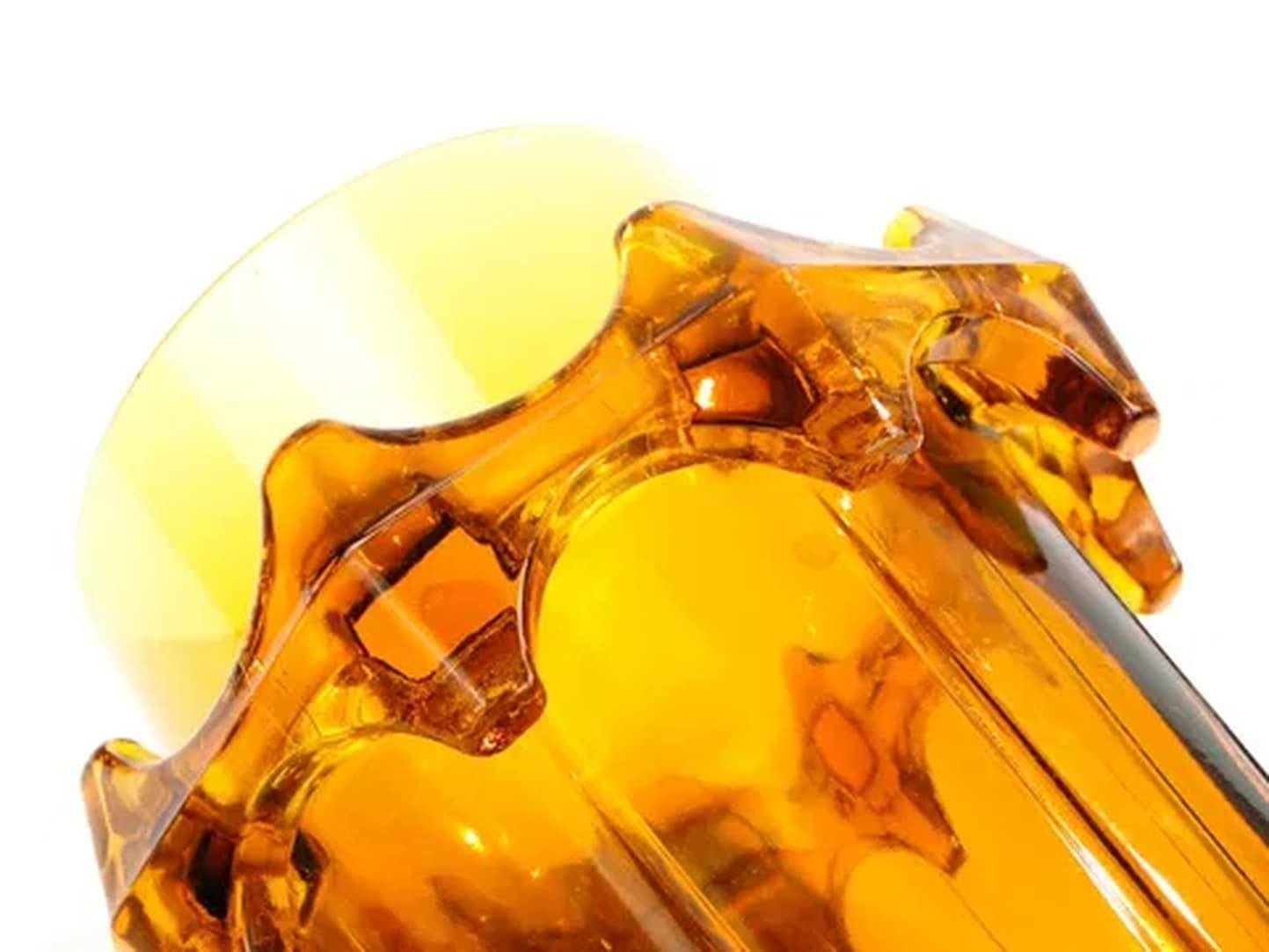 Diatret vase, mid-century modern, orange pressed glass, by J.S. Drost, Ząbkowice, Poland, 1970s. - 183549