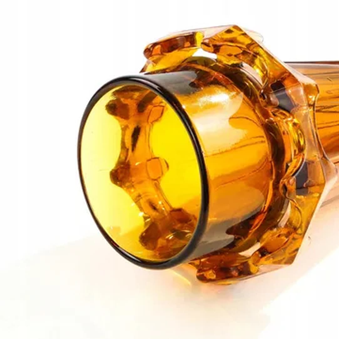 Diatret vase, mid-century modern, orange pressed glass, by J.S. Drost, Ząbkowice, Poland, 1970s. - 183547