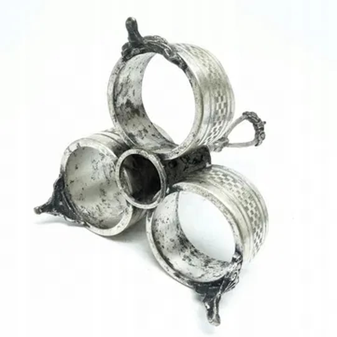 Kabaret na przyprawy, eklektyczny, mosiądz srebrzony, Niemcy, lata 20. - 183647