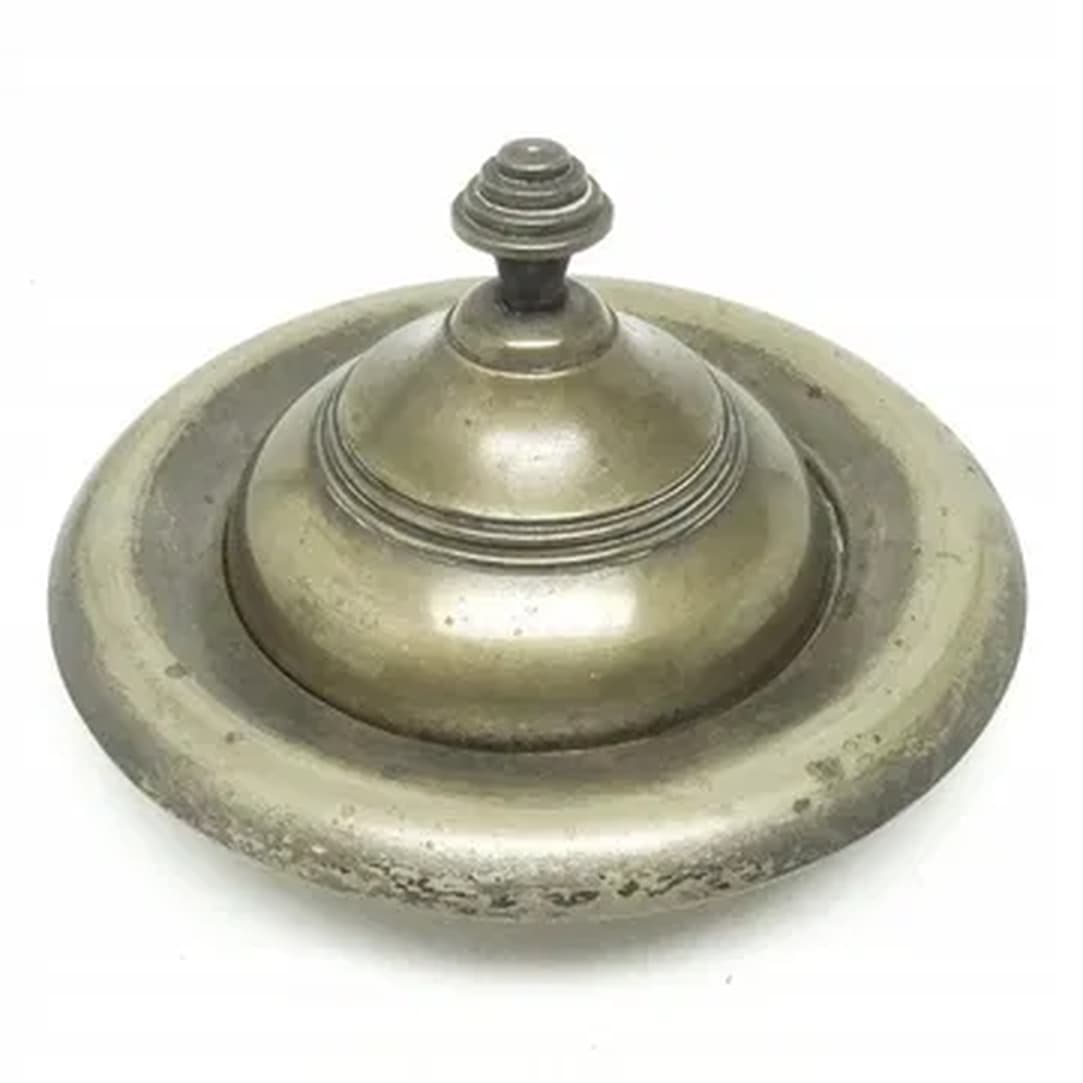 Art Deco butter dish, silver-plated brass, Belgium, 1970s. - 183659