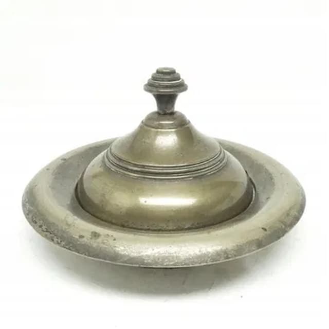 Art Deco butter dish, silver-plated brass, Belgium, 1970s. - DIMENSION