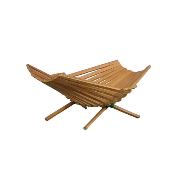 Bread basket, mid-century modern, light brown bamboo, Poland, 1960s - DIMENSION