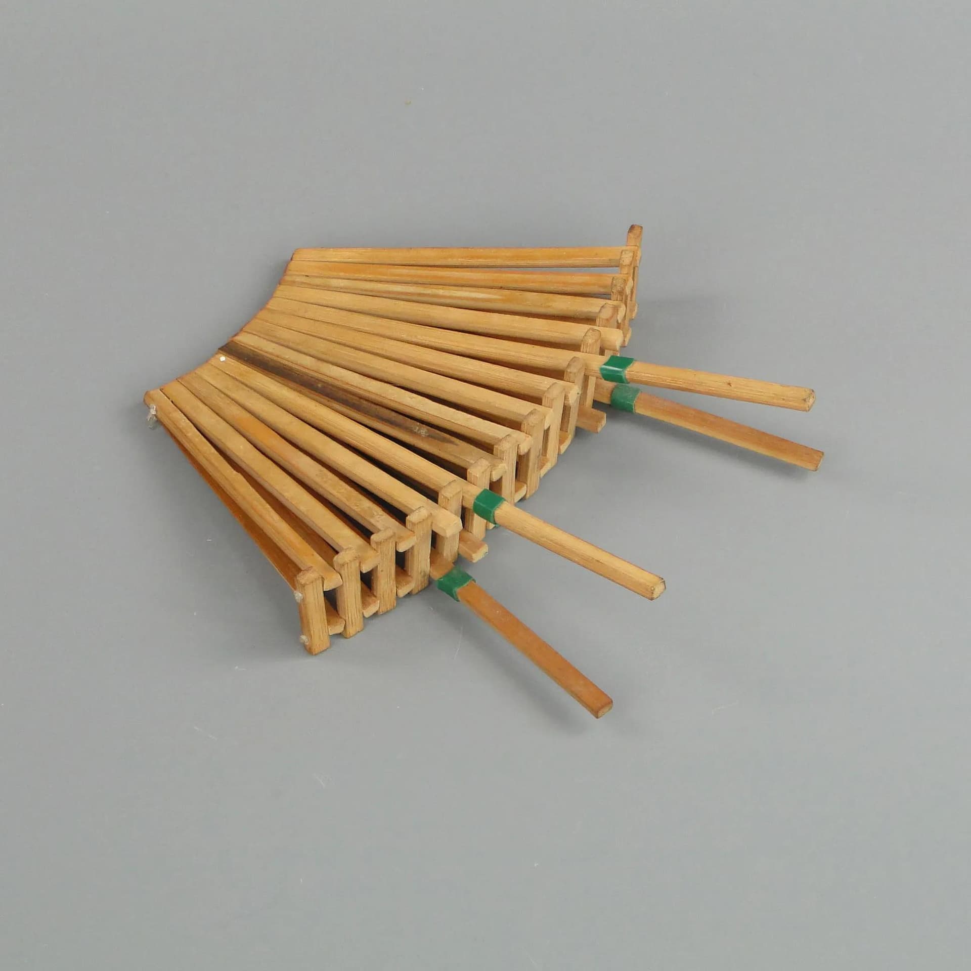 Bread basket, mid-century modern, light brown bamboo, Poland, 1960s - 12817