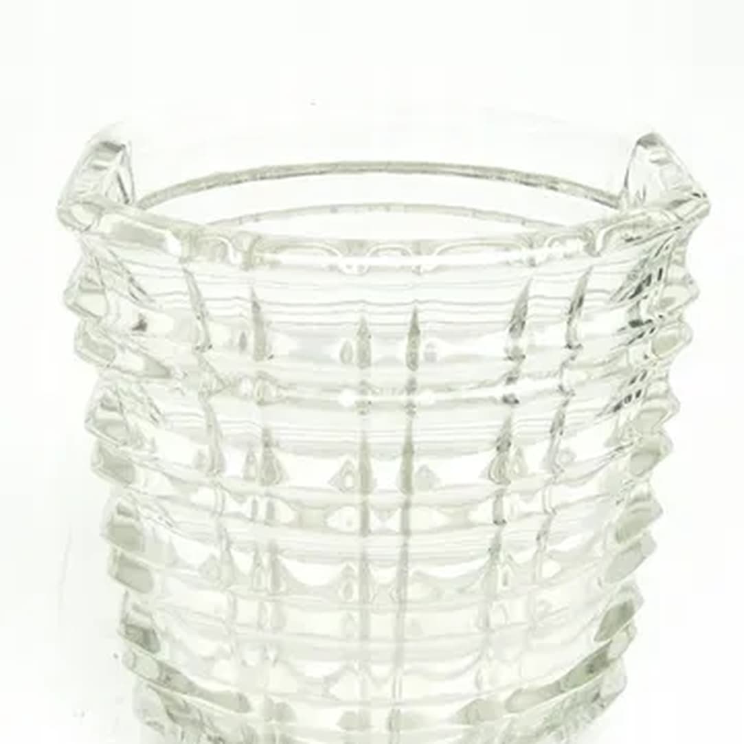 Wazon Optyczny, mid-century modern, szkło transparentne, proj. J. Drost, Ząbkowice, Polska, lata 70. - 183802